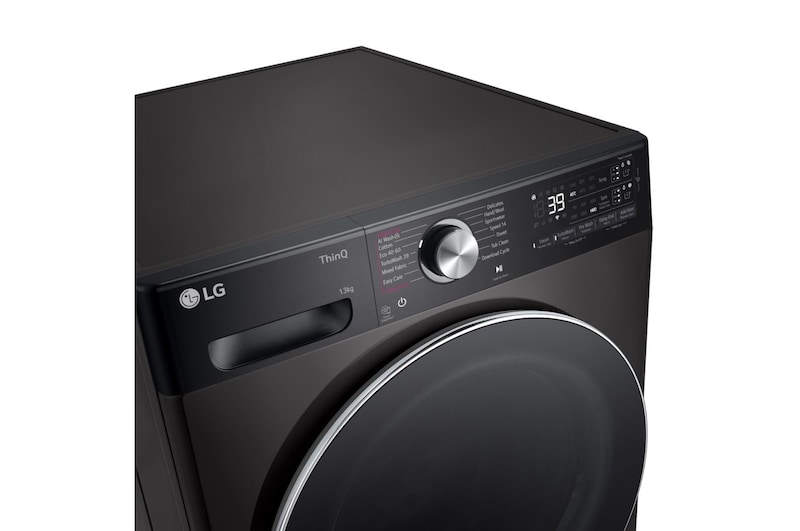 LG 13kg AI DD™ ezDispense™ Washing Machine, Platinum Black, F4Y913BCTA1